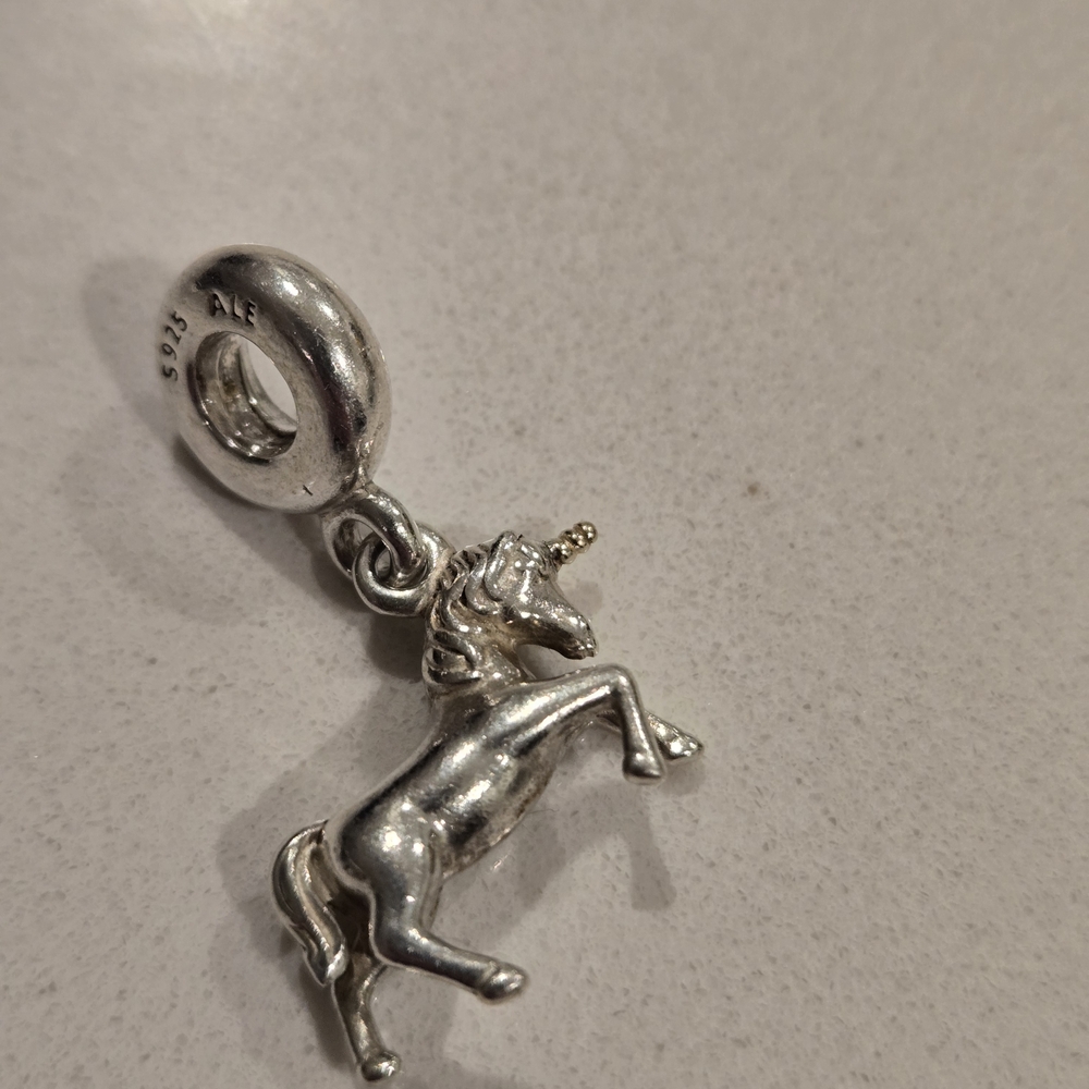 Pandora Unicorn Charm Dangle With Gold Horn